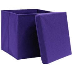 Vidaxl Škatle s pokrovi 10 kosov 28x28x28 cm vijolične