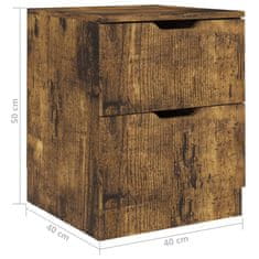 Vidaxl Nočna omarica dimljeni hrast 40x40x50 cm iverna plošča