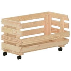 Vidaxl Voziček za zelenjavo 37x30x80 cm trdna borovina