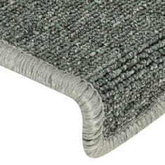 Vidaxl Preproge za stopnice 15 kosov 65x25 cm zelene