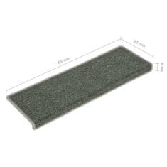 Vidaxl Preproge za stopnice 15 kosov 65x25 cm zelene
