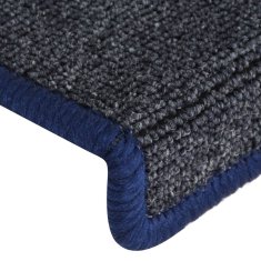 Vidaxl Preproge za stopnice 15 kosov 65x25 cm sive in modre