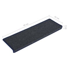 Vidaxl Preproge za stopnice 15 kosov 65x25 cm sive in modre