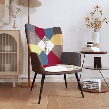 Vidaxl vidaXL Fotelj, patchwork, oblazinjen s tkanino
