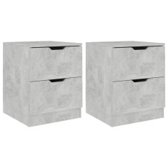 Vidaxl Nočna omarica 2 kosa betonsko siva 40x40x50 cm iverna plošča