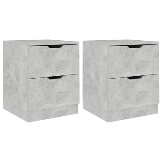 Vidaxl Nočna omarica 2 kosa betonsko siva 40x40x50 cm iverna plošča