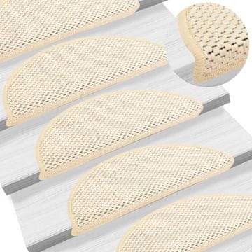 Vidaxl Samolepilne preproge za stopnice sisal 15 kosov 56x17x3 cm