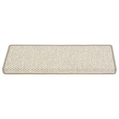 Vidaxl Samolepilne preproge za stopnice sisal 15 kosov 65x25 cm bež