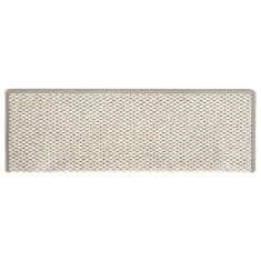 Greatstore Samolepilne preproge za stopnice sisal 15 kosov 65x25 cm bež