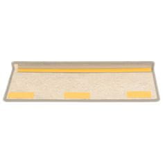 Greatstore Samolepilne preproge za stopnice sisal 15 kosov 65x25 cm bež