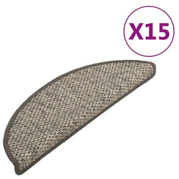 Vidaxl Samolepilne preproge za stopnice sisal 15 kosov 65x21x4 cm