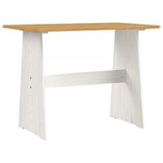 Greatstore Jedilna miza s klopjo medeno rjava in bela trdna borovina