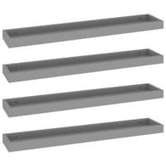 Vidaxl Stenske police Loggia 4 kosi sive 80x15x4 cm MDF