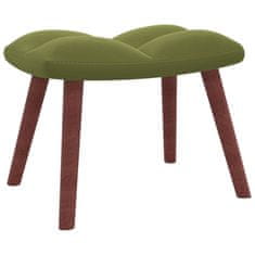 Vidaxl Gugalni stol s stolčkom svetlo zelen žamet