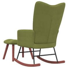 shumee Gugalni stol s stolčkom svetlo zelen žamet