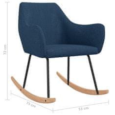 Vidaxl Gugalni stol modro blago