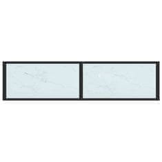Vidaxl Konzolna mizica beli marmor 140x35x75,5 cm kaljeno steklo