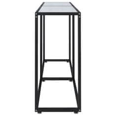Vidaxl Konzolna mizica beli marmor 160x35x75,5 cm kaljeno steklo