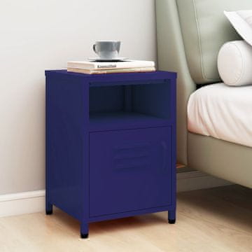 Vidaxl vidaXL Nočna omarica temno modra 35x35x51 cm jeklo