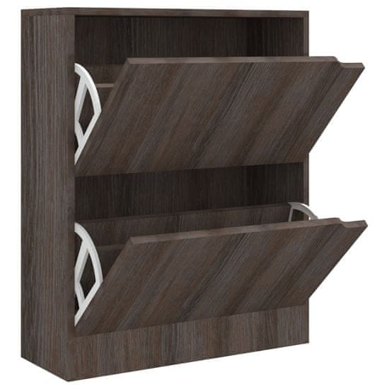 Vidaxl Omarica za čevlje z 2 vrati siva sonoma hrast 59x24x74 cm