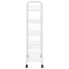 shumee 5-nadstropni kuhinjski voziček bel 46x26x105 cm železo