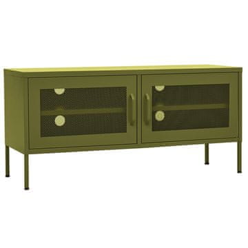 Vidaxl TV omarica olivno zelena 105x35x50 cm jeklo