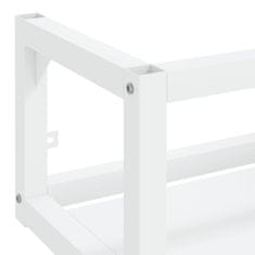 Vidaxl Stenski kopalniški regal bel 59x38x31 cm železo