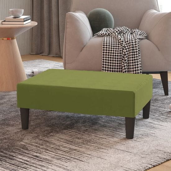 Vidaxl Stolček za noge svetlo zelen 78x56x32 cm žamet