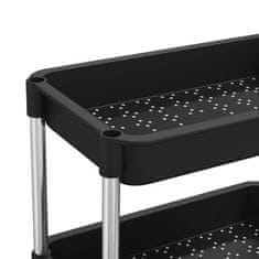 shumee 5-nadstropni kuhinjski voziček črn 40x22x116 cm železo in ABS