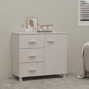 Vidaxl vidaXL HAMAR Omarica bela 90x40x80 cm masivni borov les