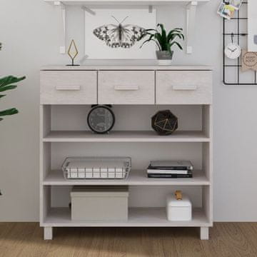 Vidaxl vidaXL HAMAR Konzolna mizica bela 90x35x90 cm masivni borov les