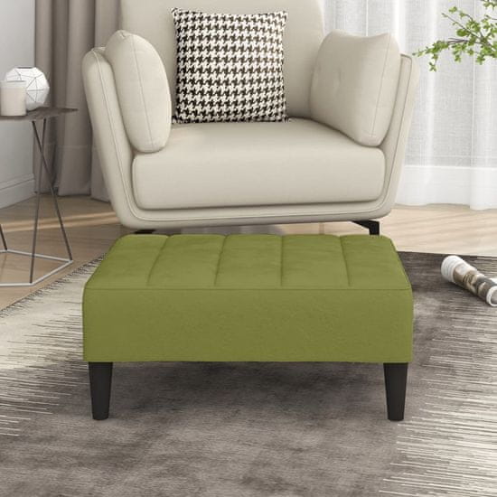 Vidaxl Stolček za noge svetlo zelen 78x56x32 cm žamet