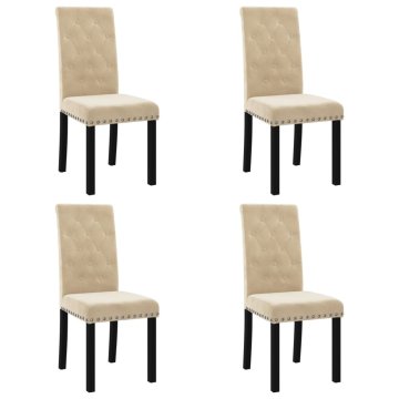 Vidaxl Jedilni stoli 4 kosi krem žamet