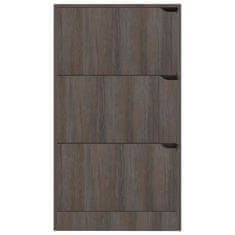 Vidaxl Omarica za čevlje s 3 vrati siva sonoma hrast 59x24x105 cm