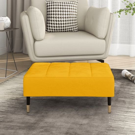 Vidaxl Stolček za noge rumen 78x56x32 cm žamet