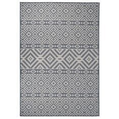 Vidaxl Zunanja preproga z ravnim tkanjem, 160x230 cm, modre črte