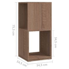 Vidaxl Vrtljiva omarica sonoma hrast 34,5x34,5x75,5 cm iverna plošča