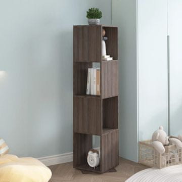 Greatstore Vrtljiva omarica siva in sonoma hrast 34,5x34,5x147,5 cm