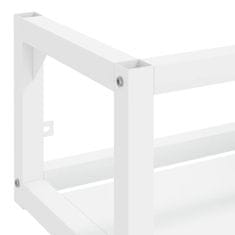 Vidaxl Stenski kopalniški regal bel 79x38x31 cm železo