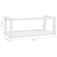 Vidaxl Stenski kopalniški regal bel 79x38x31 cm železo