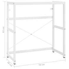 Vidaxl Kopalniški regal bel 79x38x83 cm železo