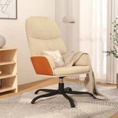 Greatstore Stol za sproščanje krem blago