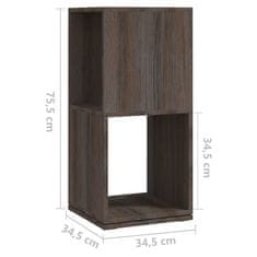Vidaxl Vrtljiva omarica siva sonoma hrast 34,5x34,5x75,5 cm iverna pl.