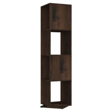 Vidaxl Vrtljiva omarica dimljeni hrast 34,5x34,5x75,5 cm iverna pl.