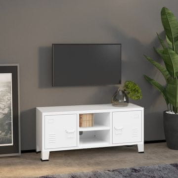 Vidaxl vidaXL Industrijska TV omarica bela 105x35x42 cm kovinska