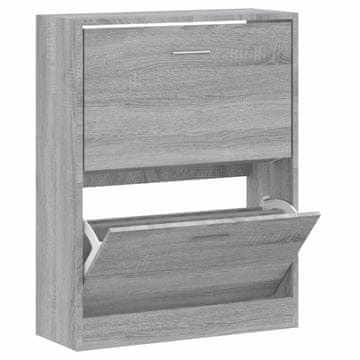 Vidaxl Omarica za čevlje siva sonoma 63x24x81 cm inženirski les