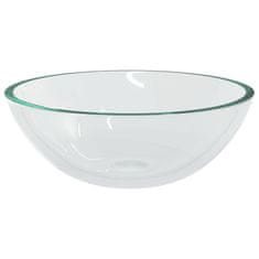 Vidaxl Stekleni umivalnik 50x37x14 cm prozoren