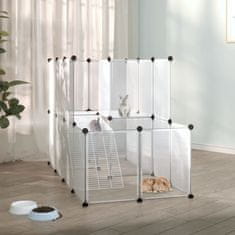 Vidaxl Ograda za male živali prozorna 142x74x93 cm PP in jeklo