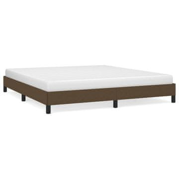 Vidaxl Posteljni okvir brez vzmetnice temno rjav 160x200 cm blago