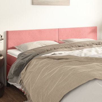 Vidaxl vidaXL Vzglavja za posteljo, komplet 2 kosov, roza, 100x5x78/88 cm, žamet